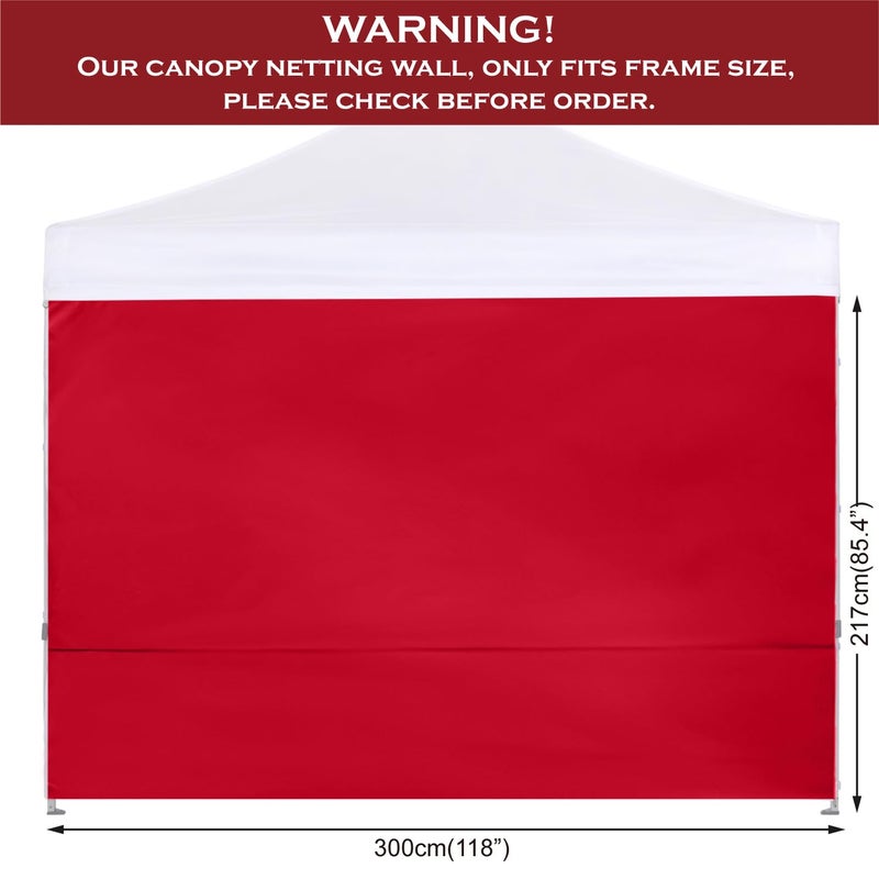 COOSHADE Instant Canopy SunWall 10x10 Canopy SideWall for Pop up Canopy Tent, 1 Pack Sidewall Only, Red - Image 4